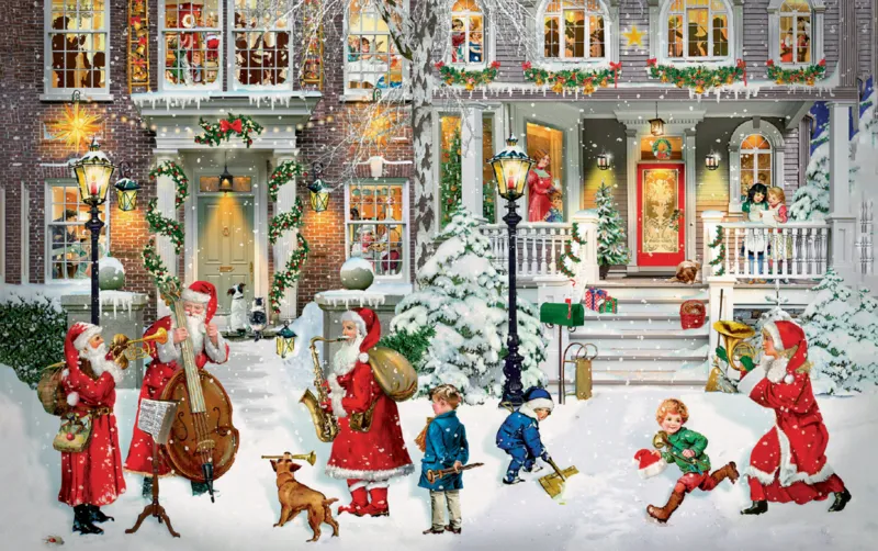 Mini-puzzle - La rue des Pères Noëls