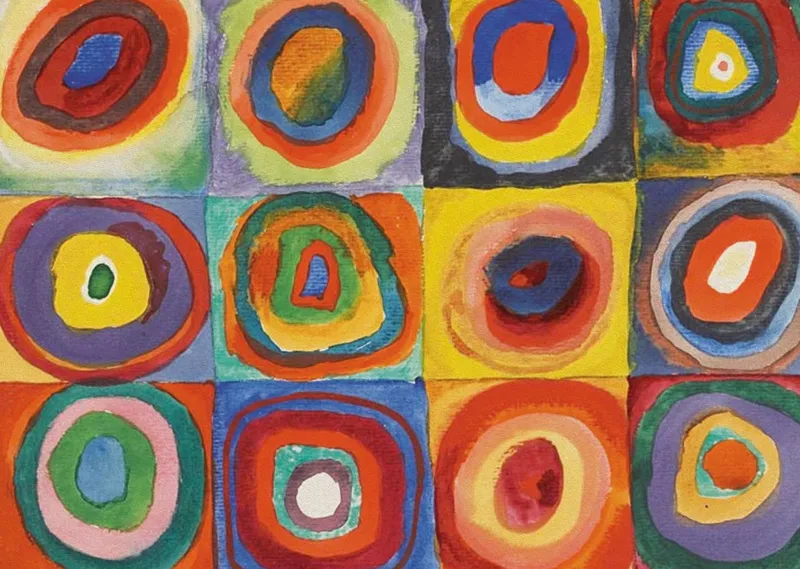 Art Collection - Kandinsky - Carrés et cercles concentriques