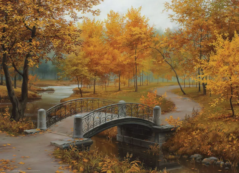 Autumn in an Old Park by Eugene Lushpin