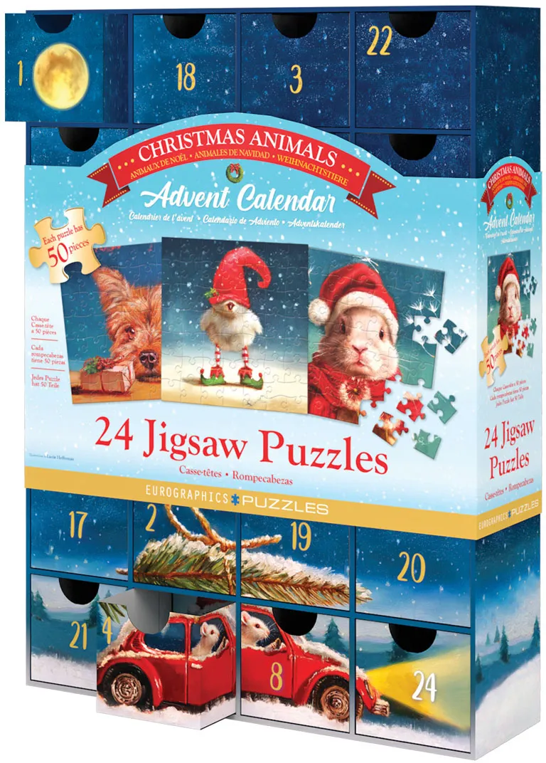 Calendrier de l'Avent - Christmas Animals - 24 Puzzles