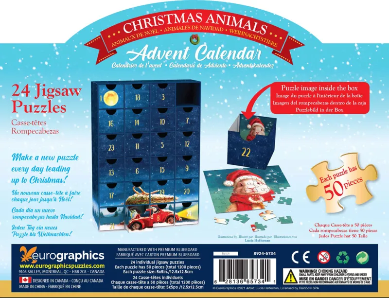 Calendrier de l'Avent - Christmas Animals - 24 Puzzles