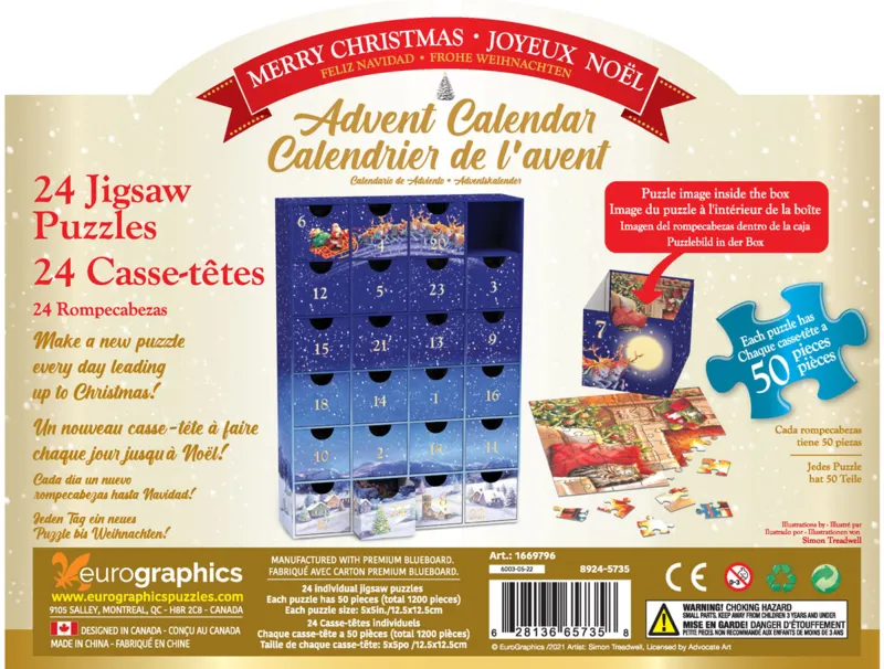 Calendrier de l'Avent - Joyeux Noël  - 24 Puzzles