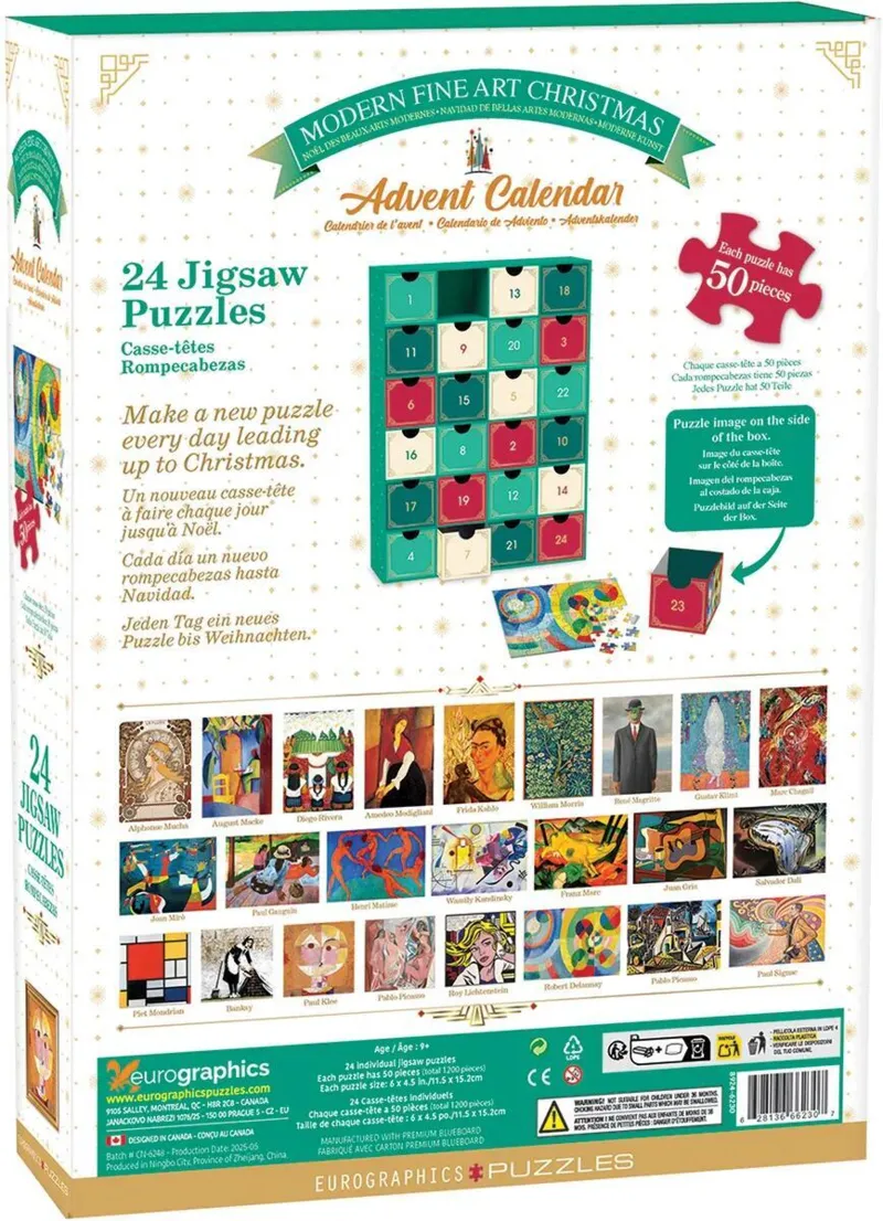 Calendrier de l'Avent - Modern Fine Art - 24 Puzzles