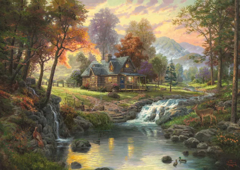 Thomas Kinkade : Chalet sur le ruisseau