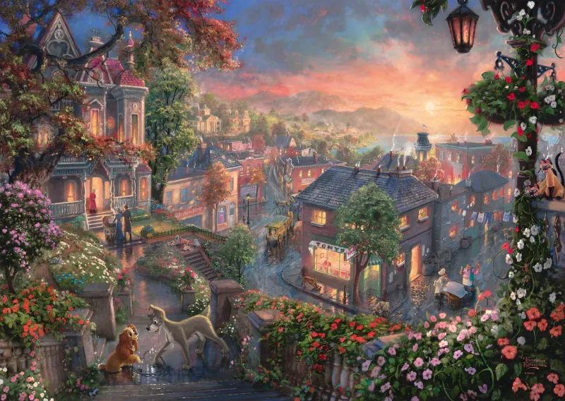 Thomas Kinkade - Disney - La Belle et le Clochard