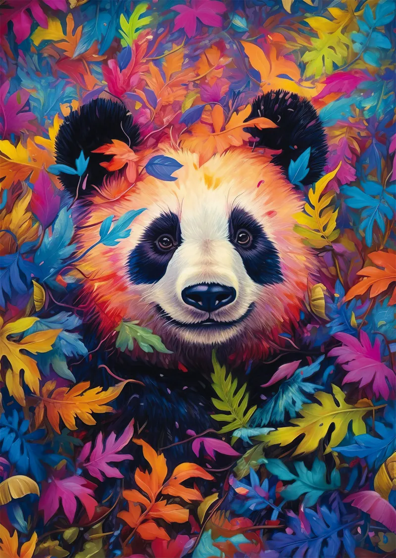 Le Panda dans la Forêt Arc-en-Ciel