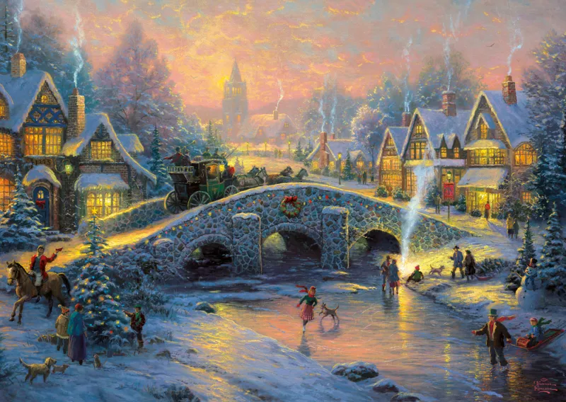 Thomas Kinkade : Village en hiver