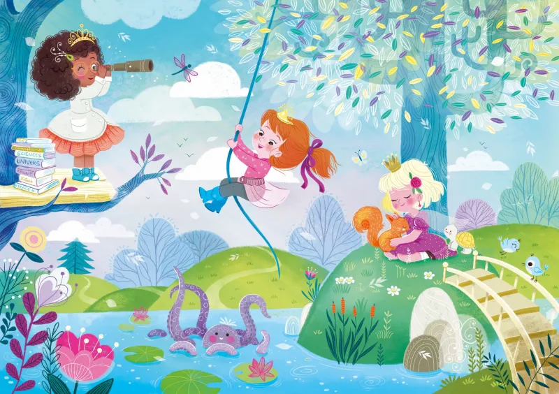 Puzzle en Bois Découpé à la Main - Princesses Modernes