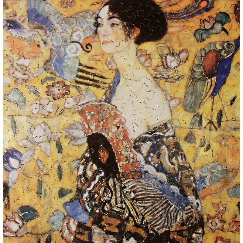 Puzzle en Bois Découpé à la Main - Klimt  :  La Dame À L'Éventail