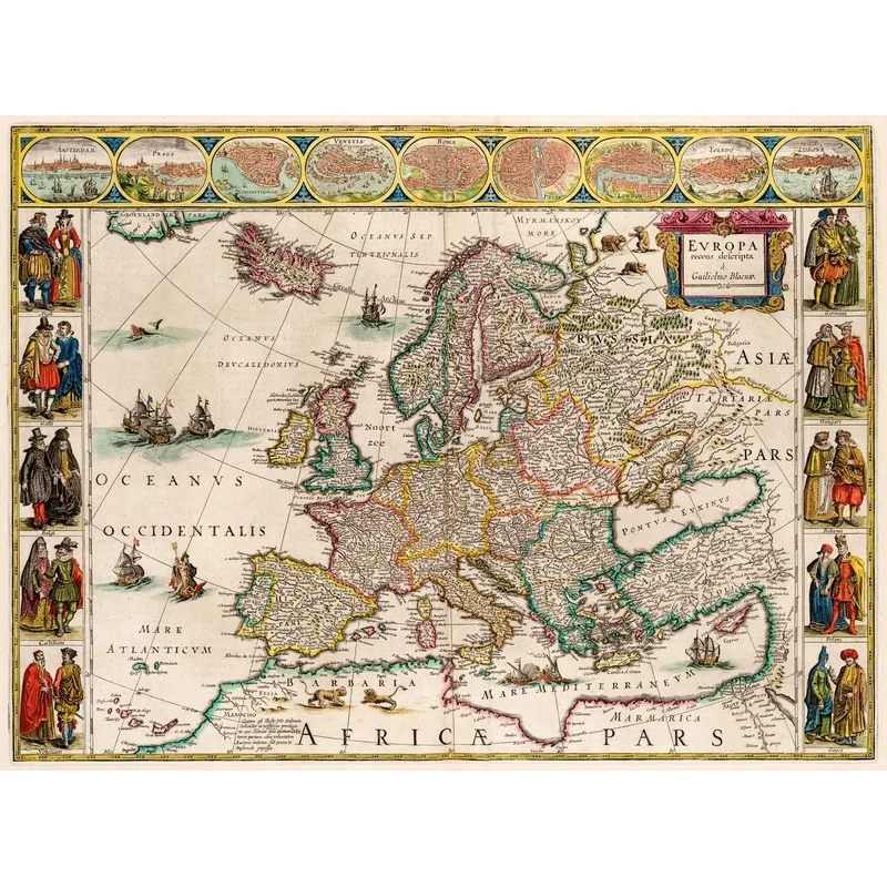 Puzzle en Bois Découpé à la Main - Carte D'Europe