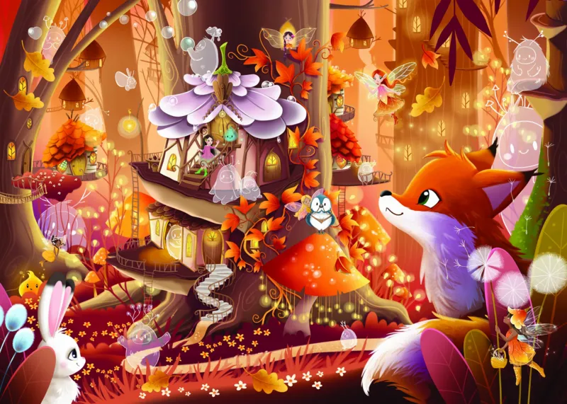 Puzzle en Bois Découpé à la Main - Maison Des Fées