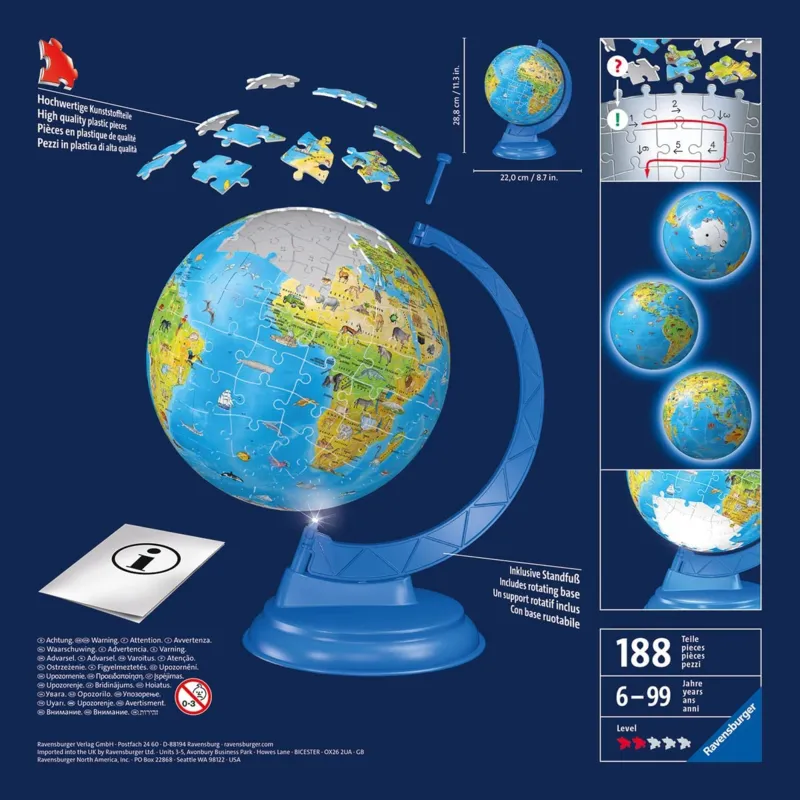 Puzzle 3D - Mappemonde en Allemand