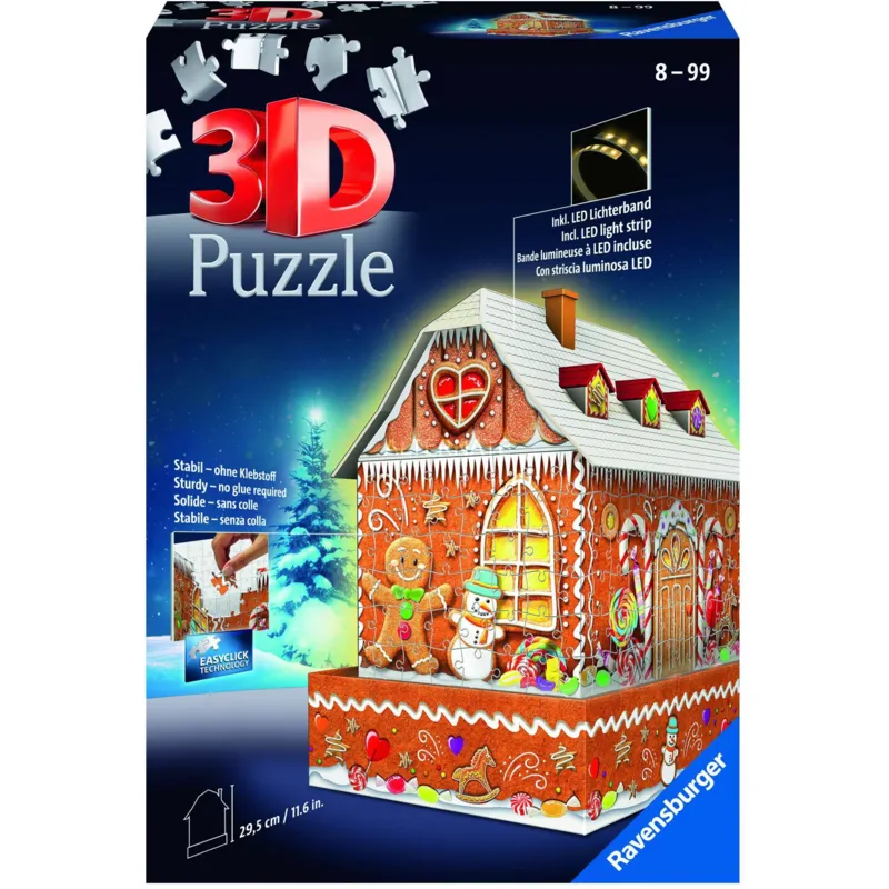 Puzzle 3D avec LED - Maison en Pain d'Epices