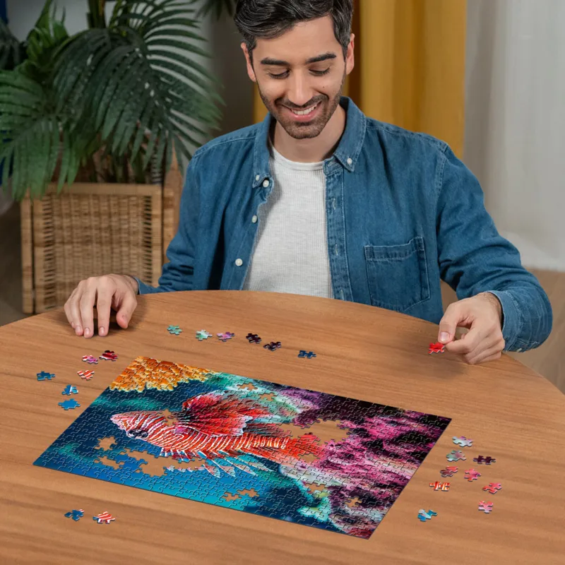 Poisson-Lion - Puzzle Highlight - Animaux Colorés