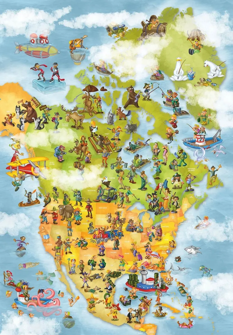 Cartoon Collection - Carte des USA