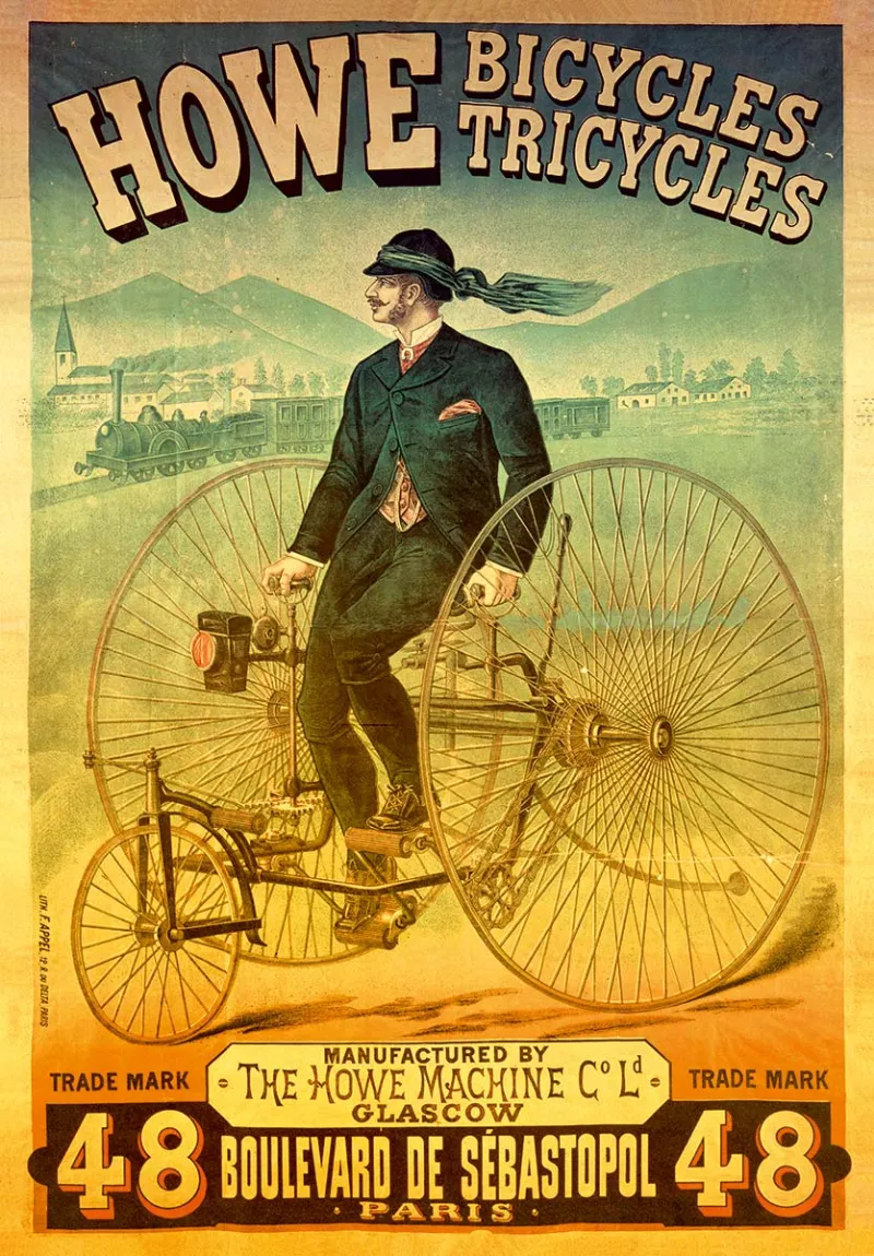 Poster vintage - Howe Bicycles et Tricyles