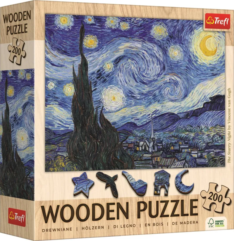 Pièces XXL - Puzzle Bois - La Nuit Étoilée - Vincent Van Gogh