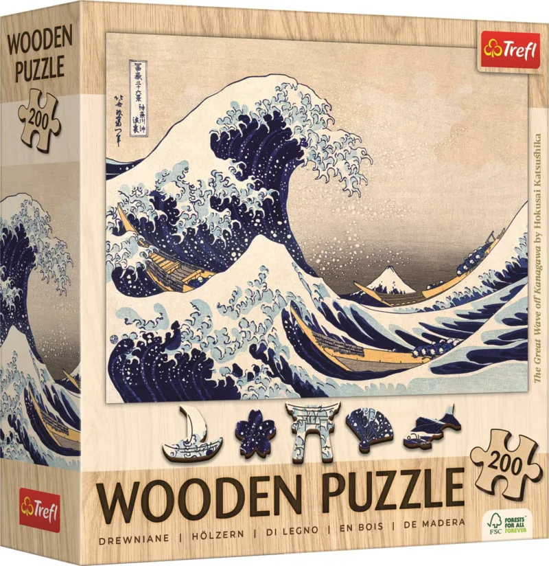 Pièces XXL - Puzzle Bois - La Grande Vague Au Large De Kanagawa - Hokusai Katsushika