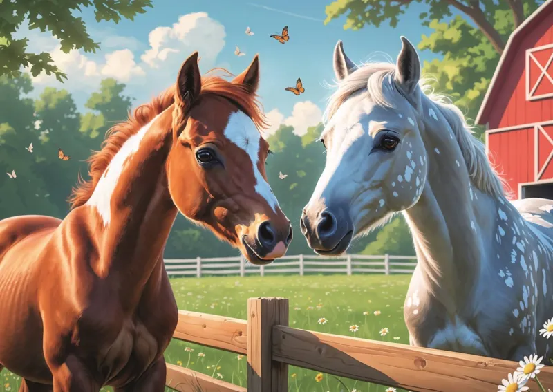 Chevaux dans la Clairière