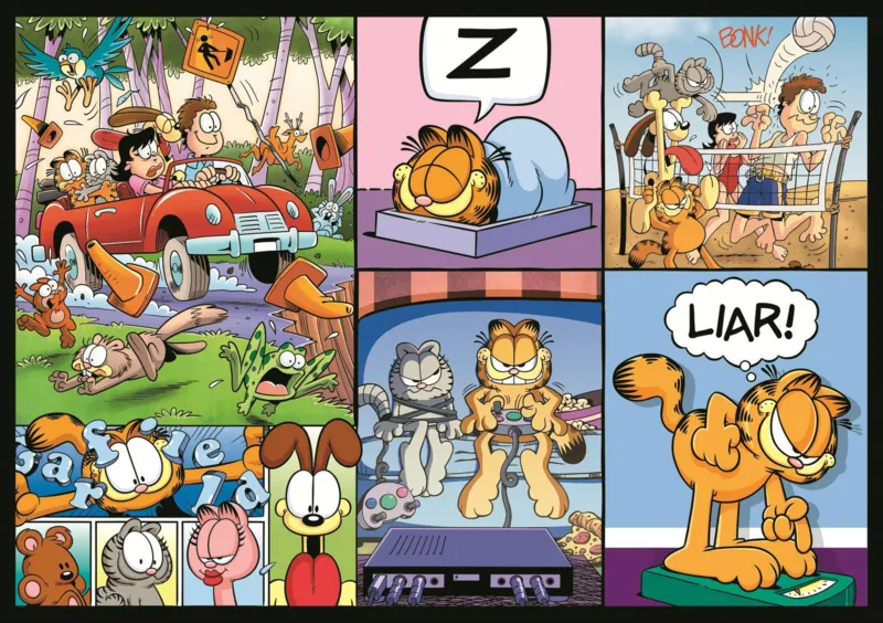4 Puzzles - Garfield N'Aime Pas Les Lundis -