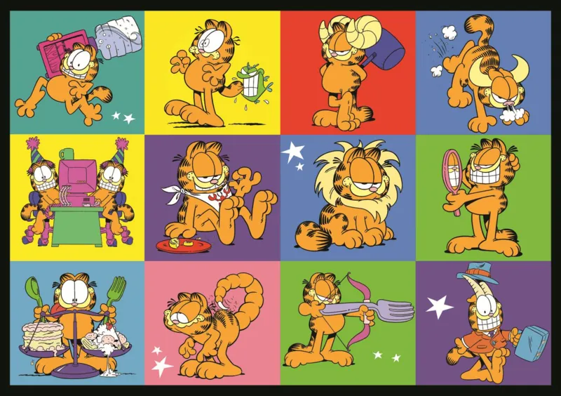 4 Puzzles - Garfield N'Aime Pas Les Lundis -