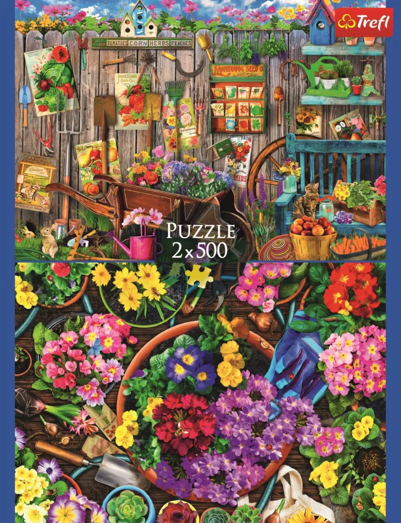 2 Puzzles - Travailler Dans Le Jardin