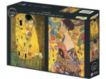 2 Puzzles - L'Art de Klimt : Le Baiser, 1907-1908 - Dame à l'éventail, 1917-1918