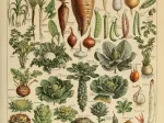 Illustration du Larousse pour Tous : Légumes et Plantes Potagères, XIXè Siècle