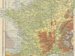 Carte de la France Physique - Larousse, 1925