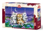 Chatons se Balançant au Clair de Lune