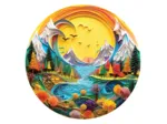 Puzzle Rond - Paysage Papier