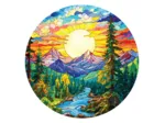 Puzzle Rond - Alpes En Vitrail