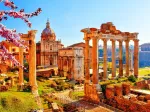 Roman Ruins in Spring, Italy