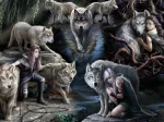 Anne Stokes - Wolf Collage