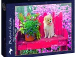 Puppy in the Colorful Garden