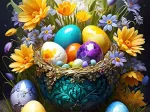 Oeufs de Pâques et Fleurs