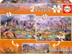 2 Puzzles - Panoramic Animaux Sauvages