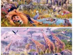 2 Puzzles - Panoramic Animaux Sauvages
