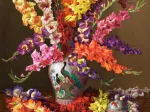 Glaïeuls dans un Vase Chinois