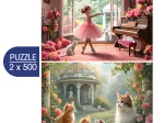 2 Puzzles - Petite Ballerine et Jardin Romantique