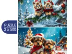2 Puzzles - Chatons et Chiots de Noël