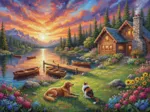 Coucher de Soleil sur le Lac