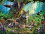 Famille de Loups dans la Forêt