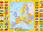Carte de l'Europe avec les drapeaux