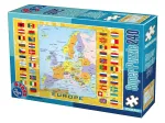 Carte de l'Europe avec les drapeaux